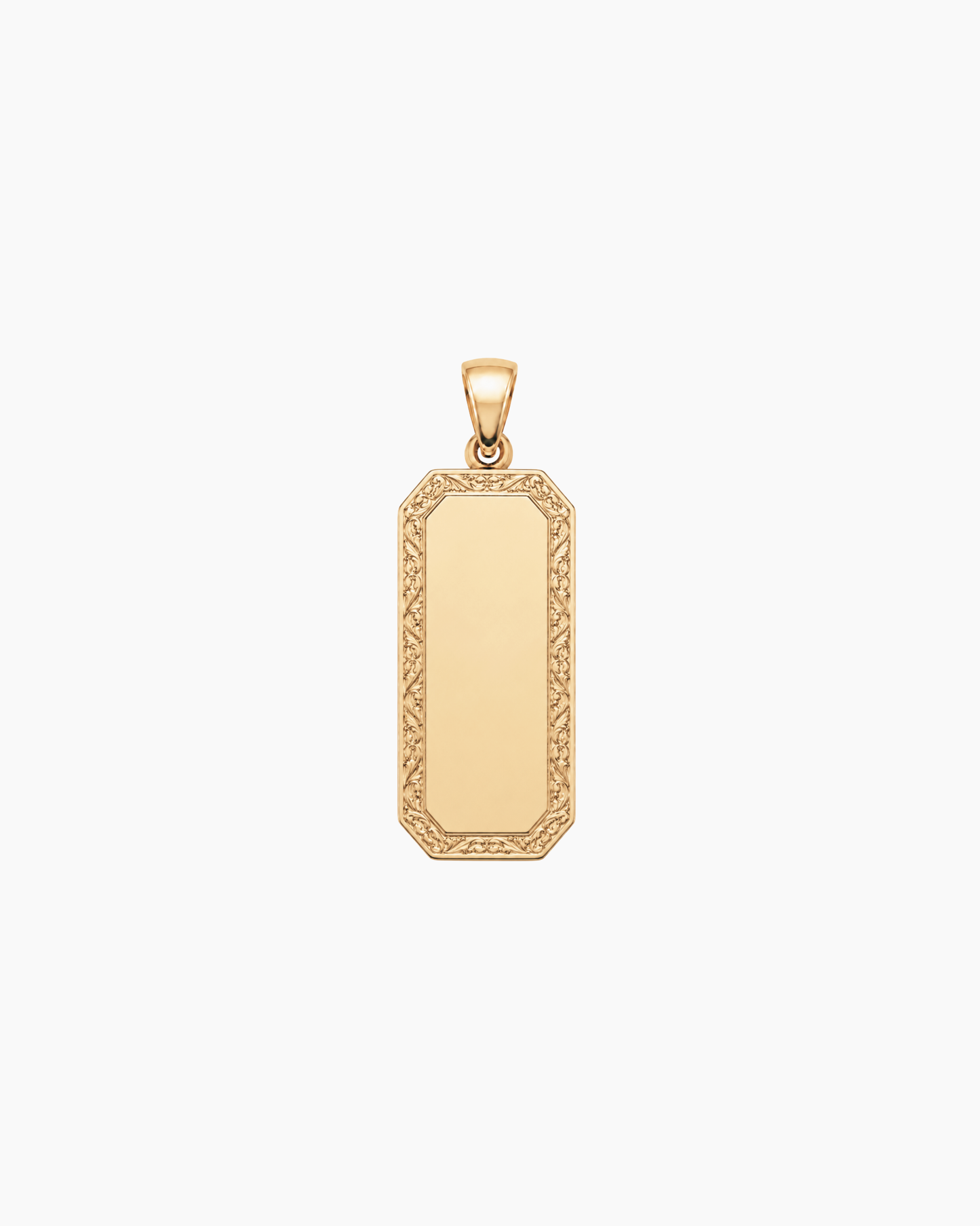 Solid Gold Initial Tag Pendant