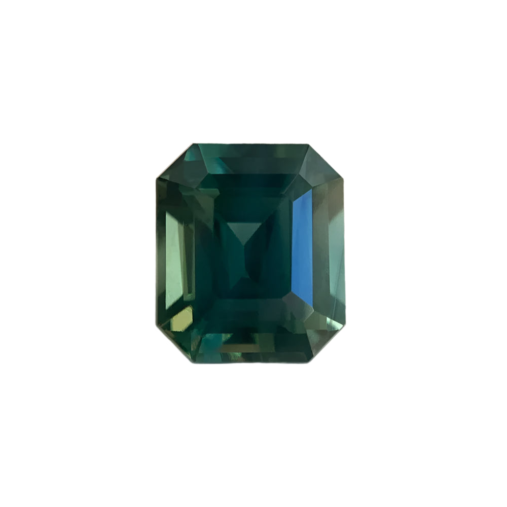 1.69 Australian Sapphire Emerald Cut (Teal/Green)