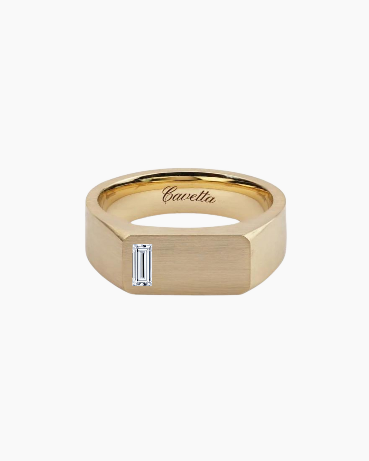 No. 6 (c) Chunky Solid Gold Ring (Baguette Diamond)