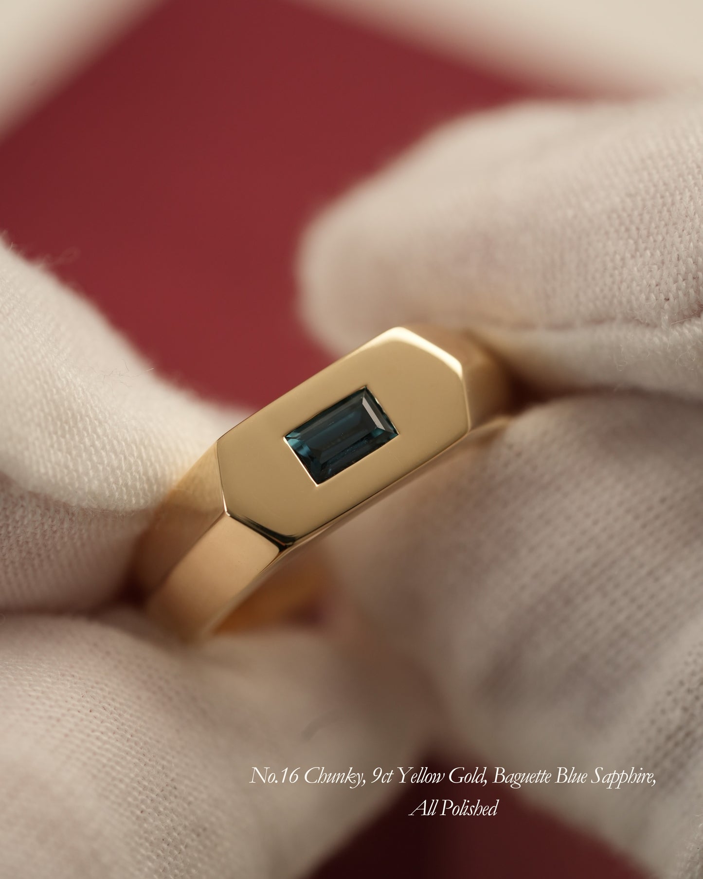 No. 16 Chunky Solid Gold Ring (Sapphire)