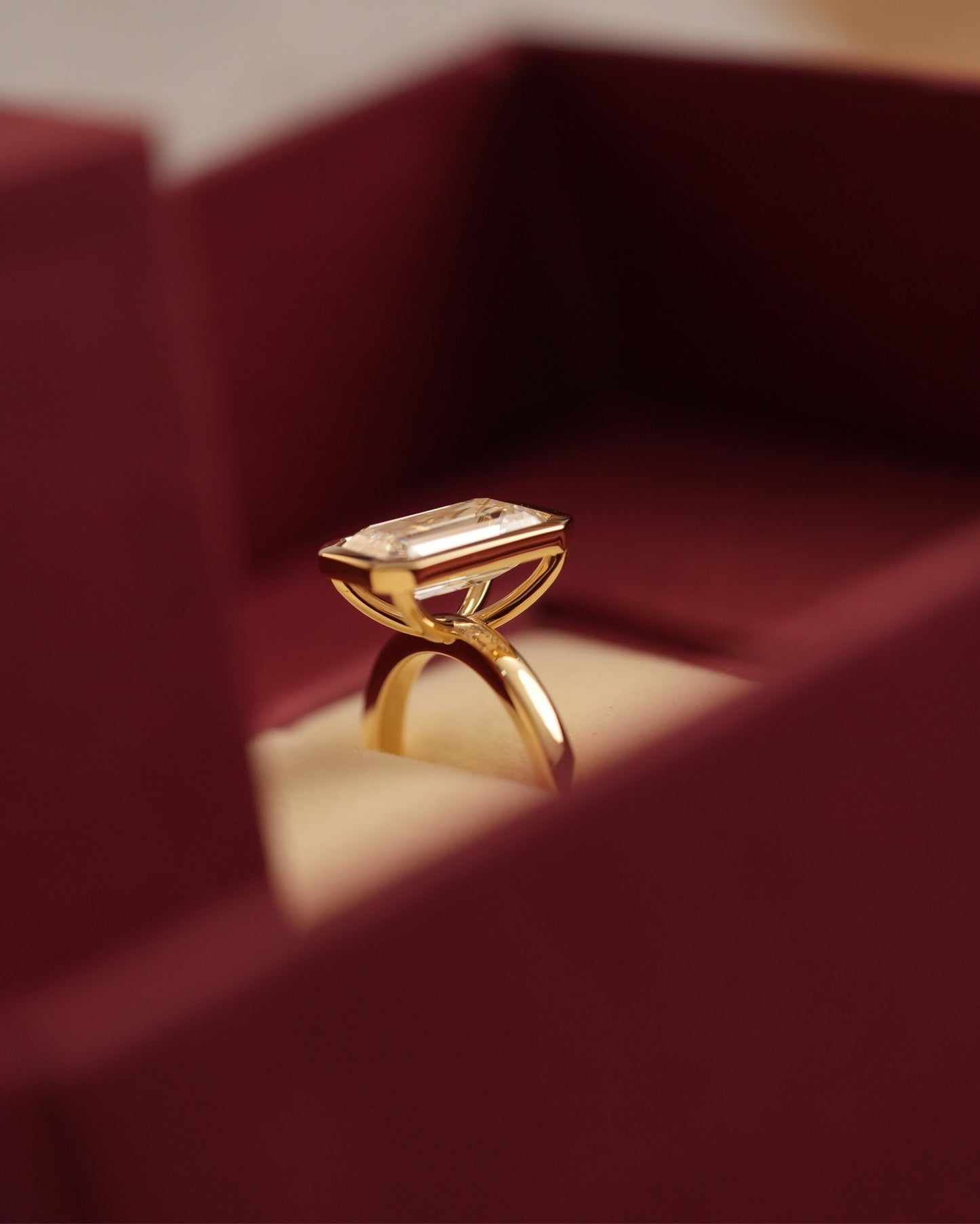 Bezel Set LAB Diamond Engagement Ring