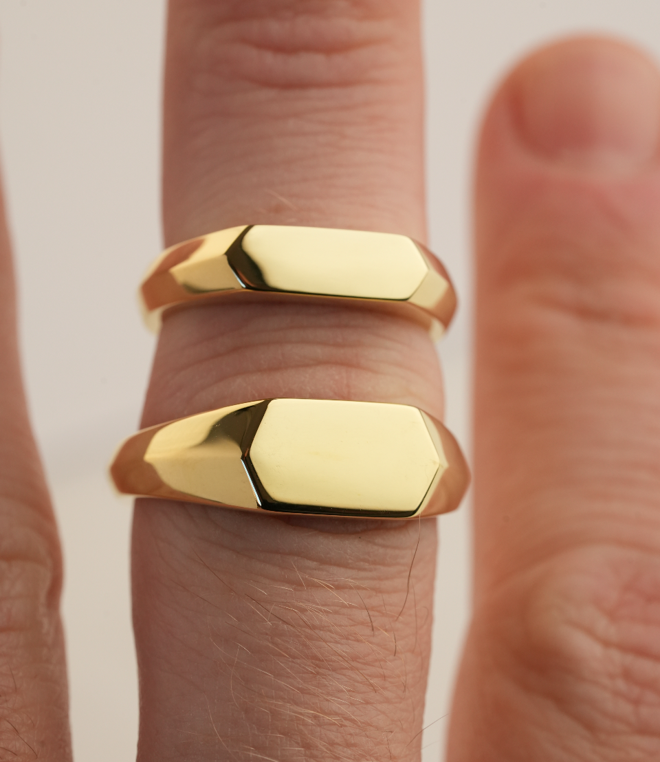 'No. 16' Chunky Solid Gold Ring