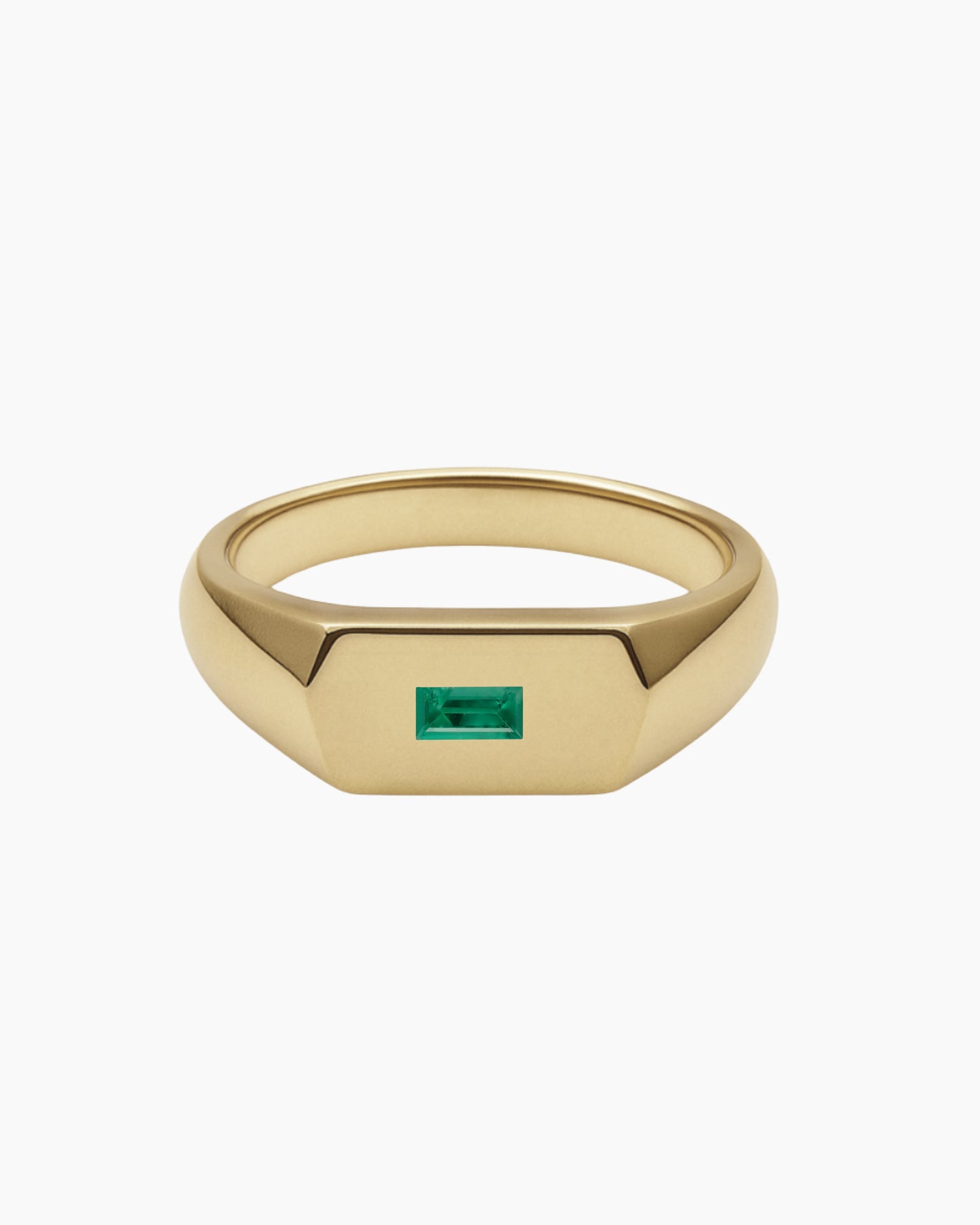No. 16 Chunky Solid Gold Ring (Emerald)