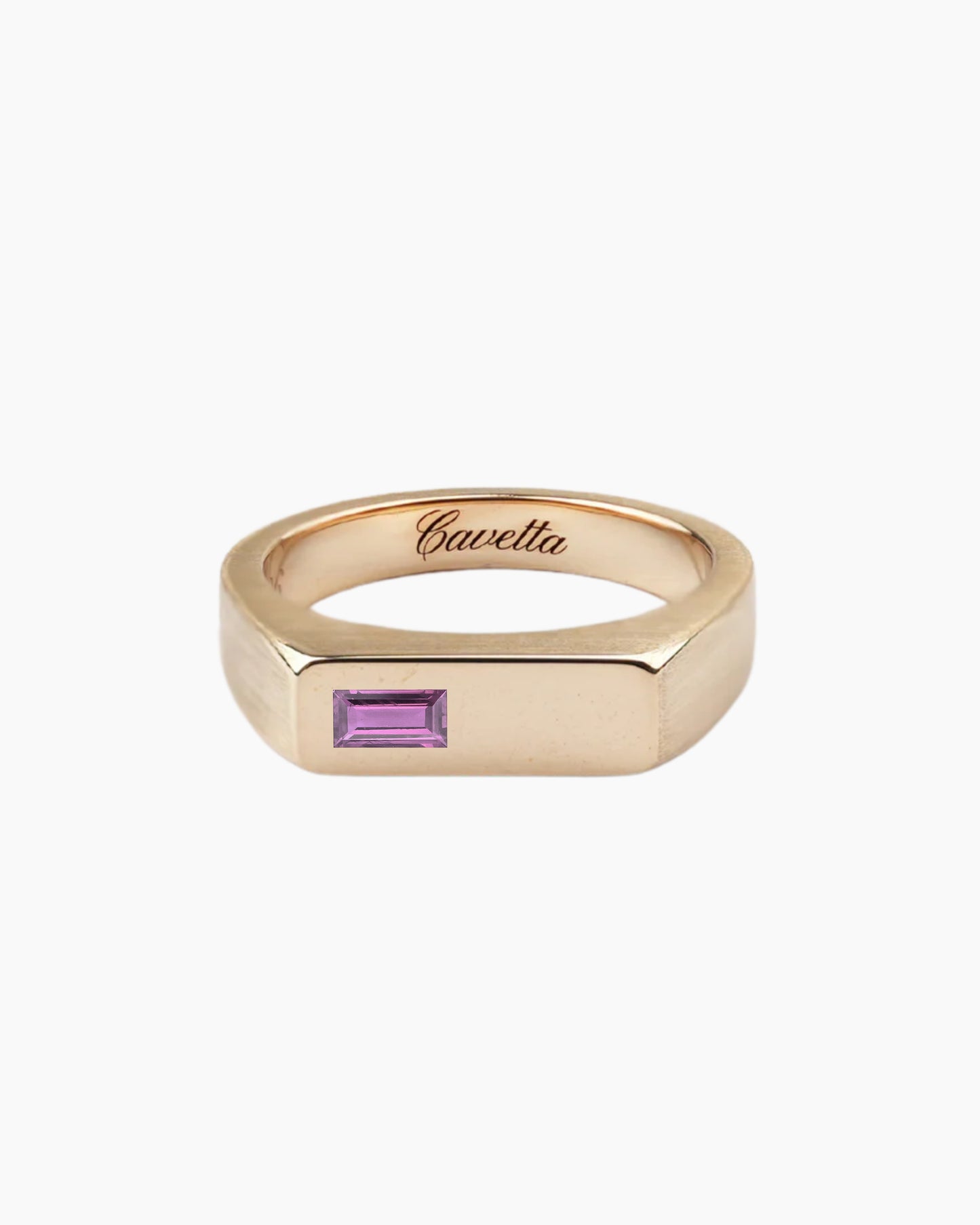 'No. 6' Solid Gold Ring (Pink Sapphire)