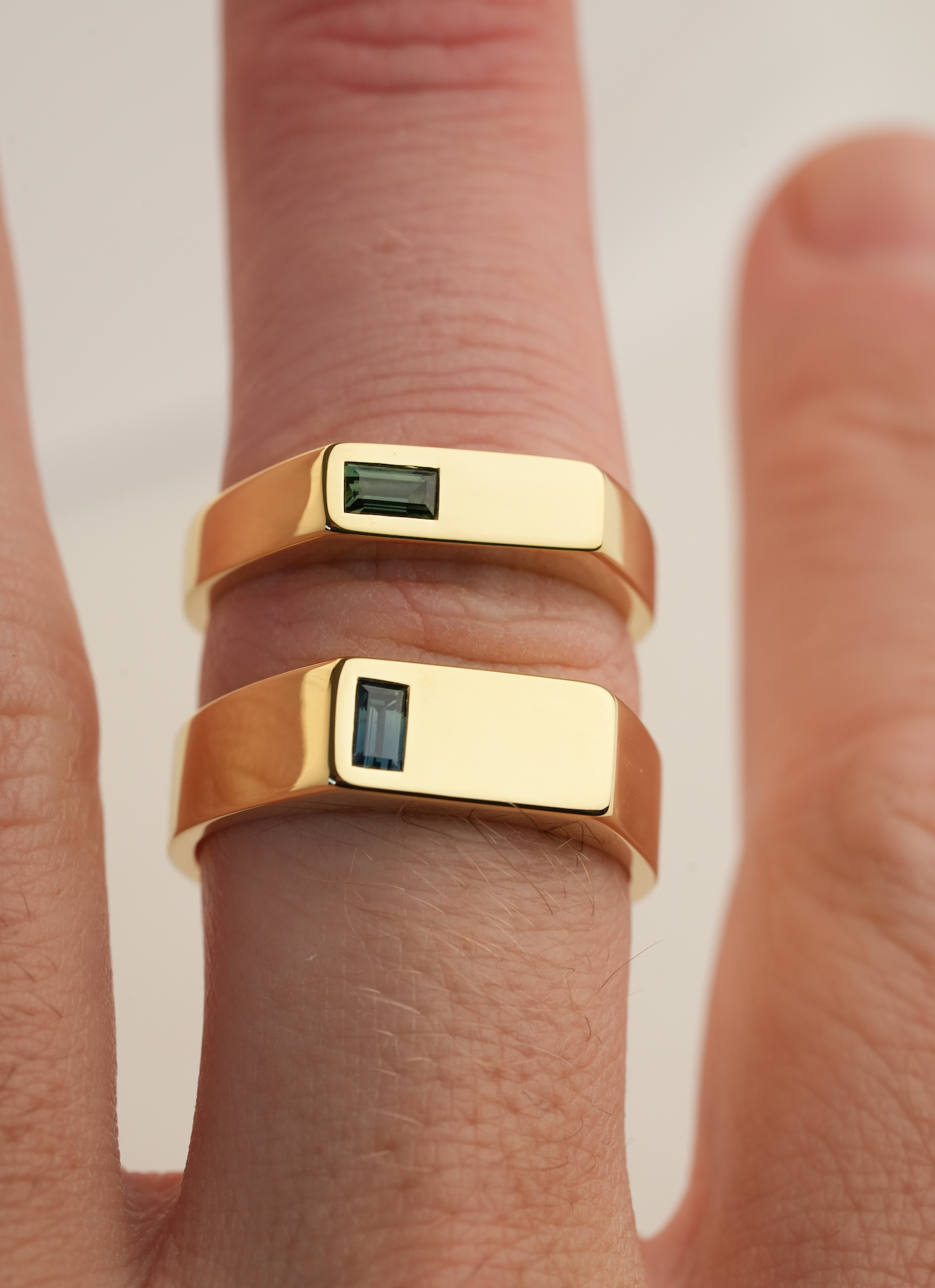 No. 6 (c) Chunky Solid Gold Ring (Sapphire)