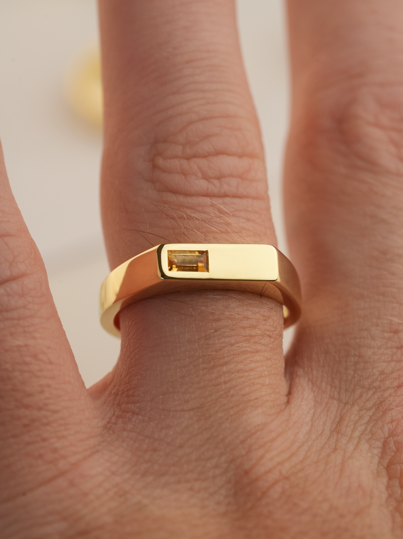 'No. 6' Solid Gold Ring (Citrine)