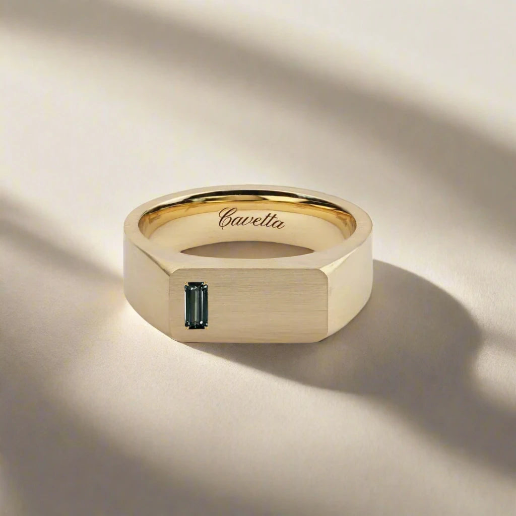 No. 6 (c) Chunky Solid Gold Ring (Sapphire)