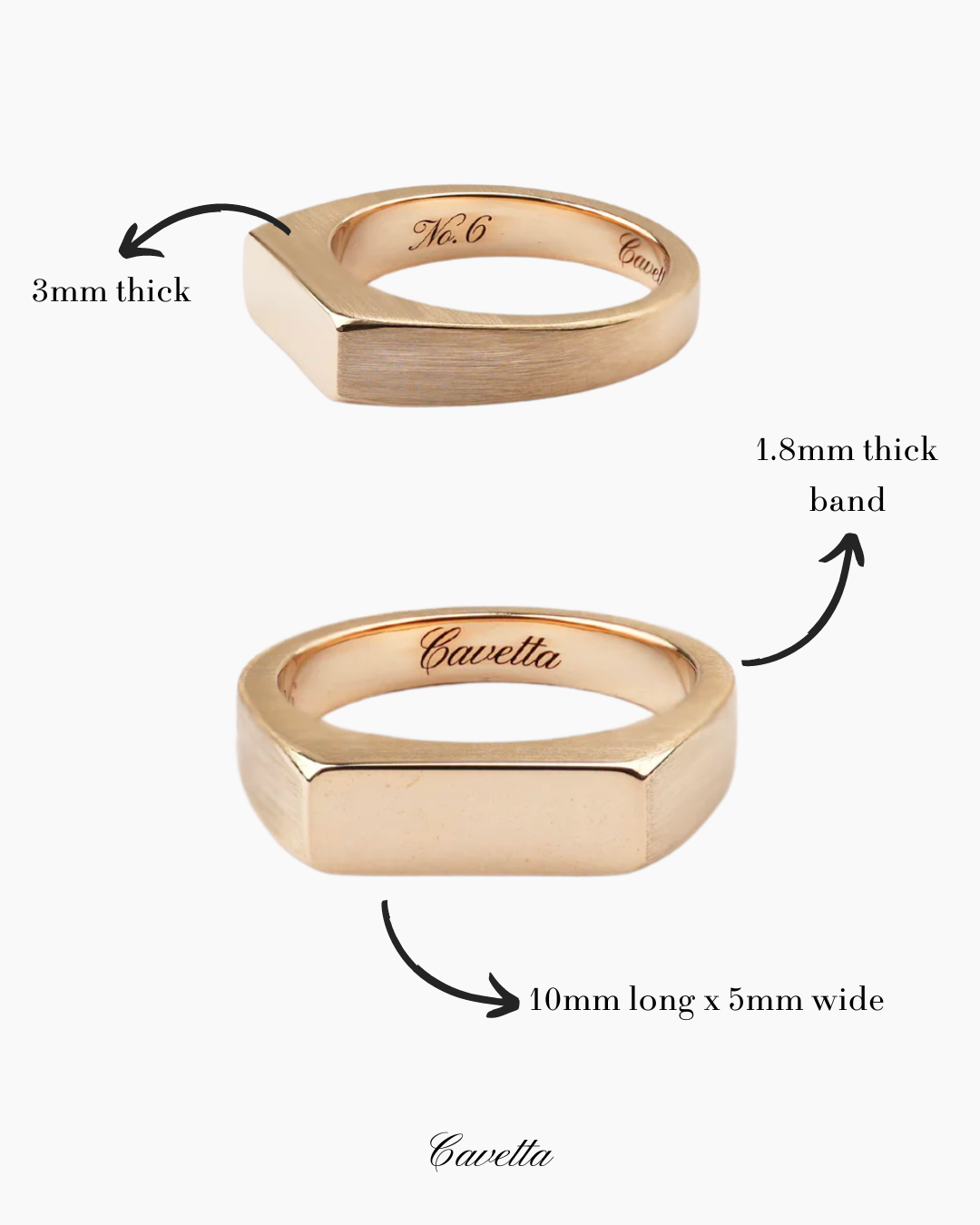 'No. 6' Solid Gold Ring (Round Diamond)