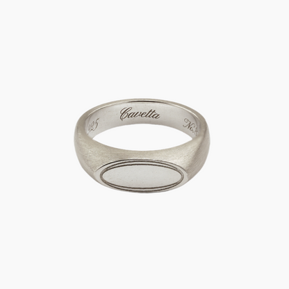 'No. 8' Solid Silver Pinky Signet Ring