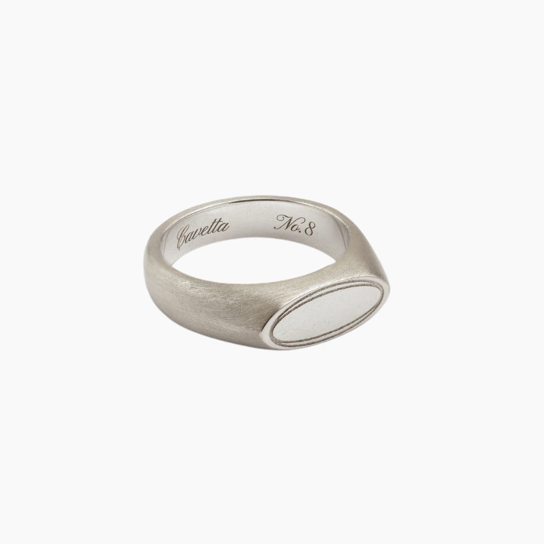 No. 8' Silver Pinky Signet Ring – Cavetta