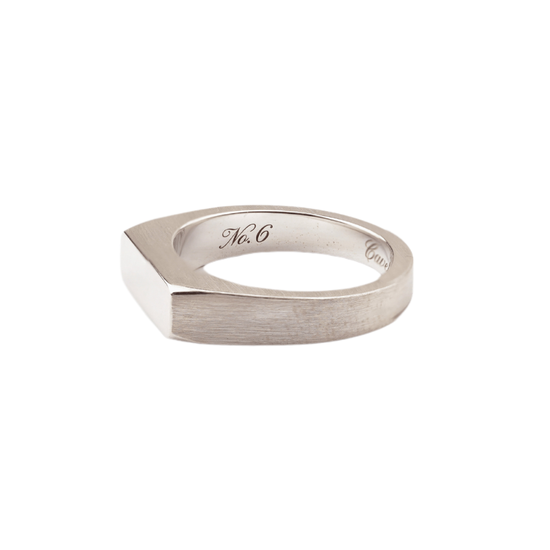 'No. 6' Solid Silver Ring