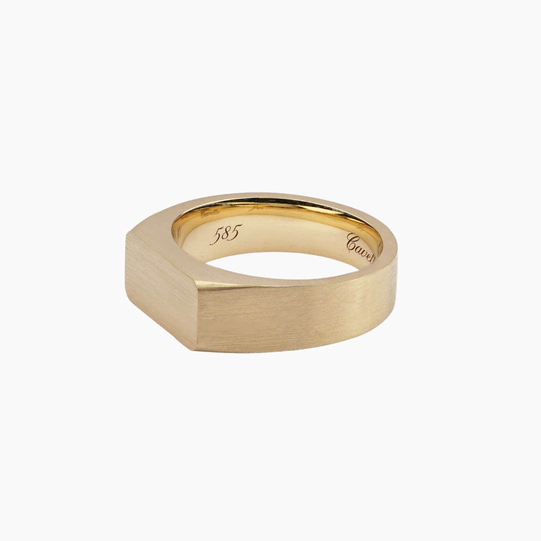 No. 6 (c) Chunky Solid Gold Signet Ring