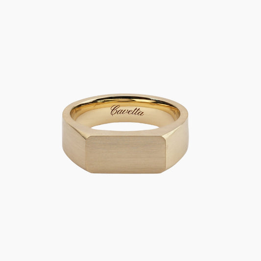 No. 6 (c) Chunky Solid Gold Signet Ring