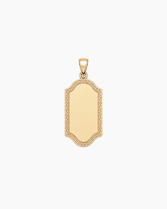 Solid Gold Regent Initial Tag Pendant