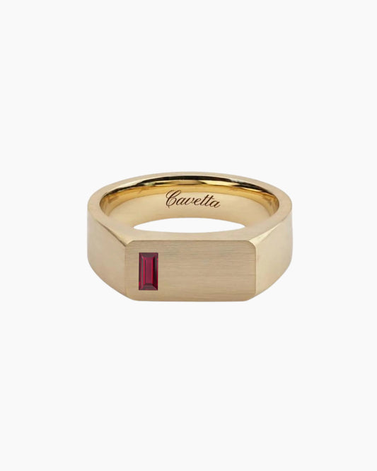 No. 6 (c) Chunky Solid Gold Ring (Ruby)