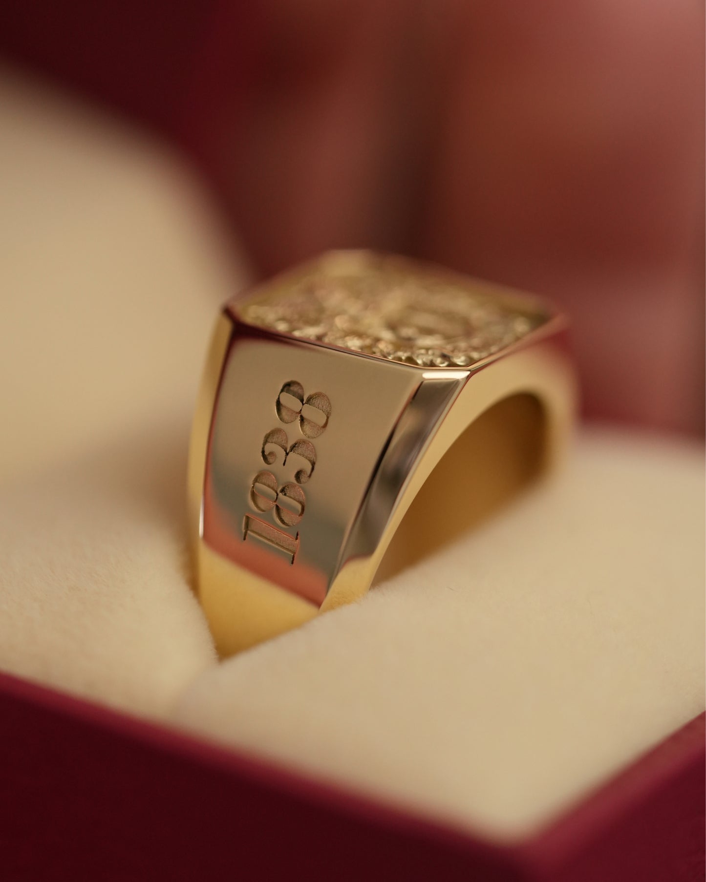 Custom 'No. 21' Family Crest Signet Ring