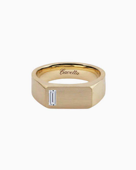 No. 6 (c) Chunky Solid Gold Ring (Baguette Diamond)