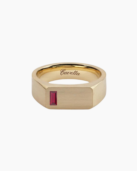 No. 6 (c) Chunky Solid Gold Ring (Ruby)