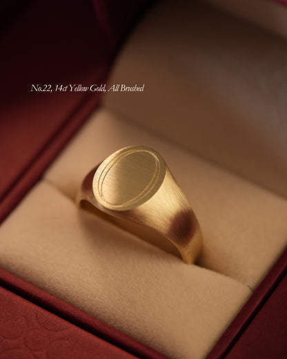 'No. 22' Solid Gold Signet Ring