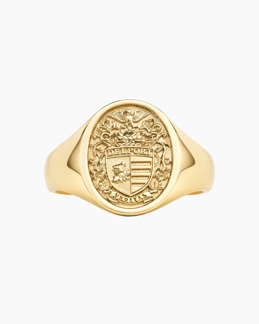 Custom 'No. 22' Family Crest Signet Ring