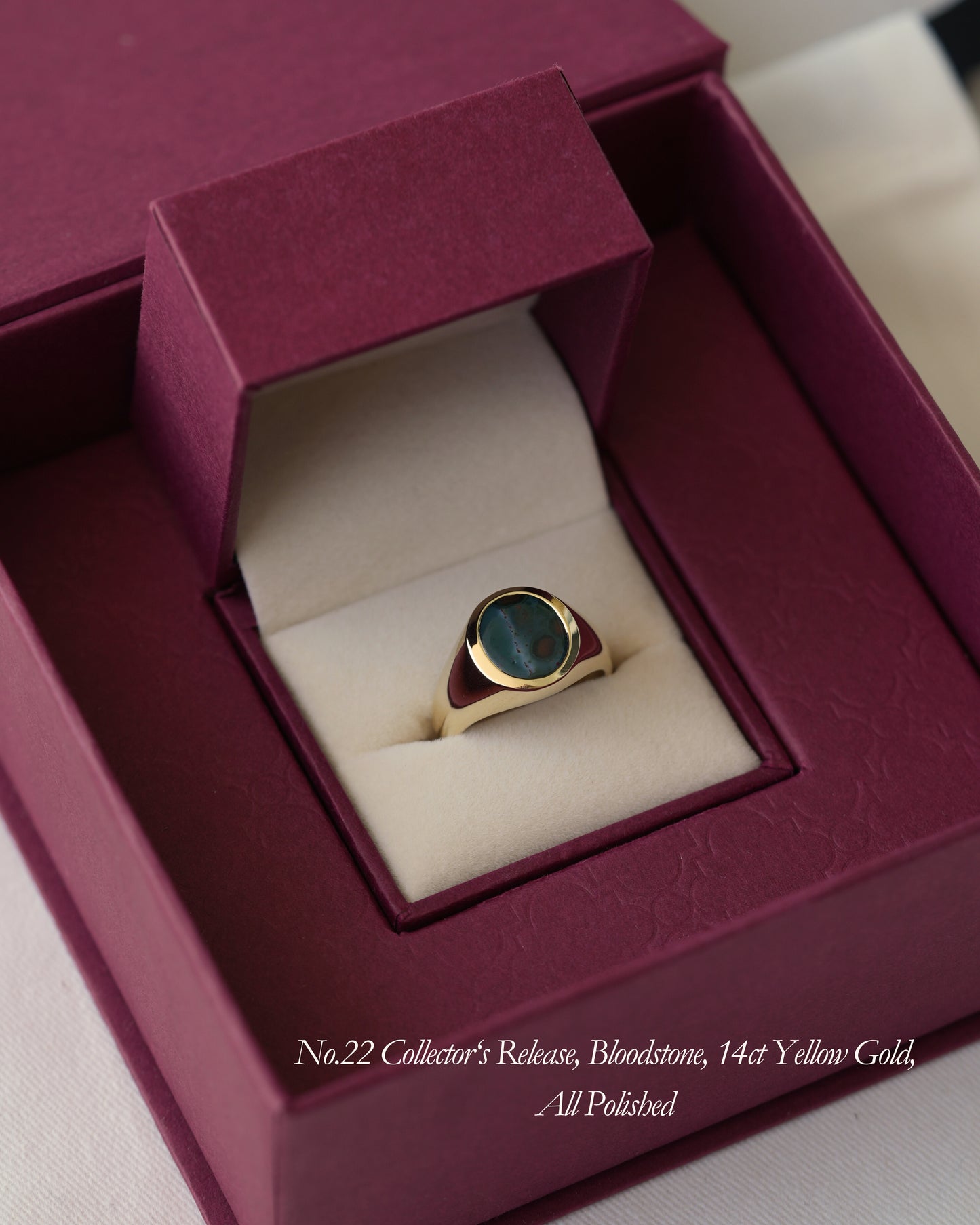 Bloodstone 'No. 22' Signet Ring - Limited