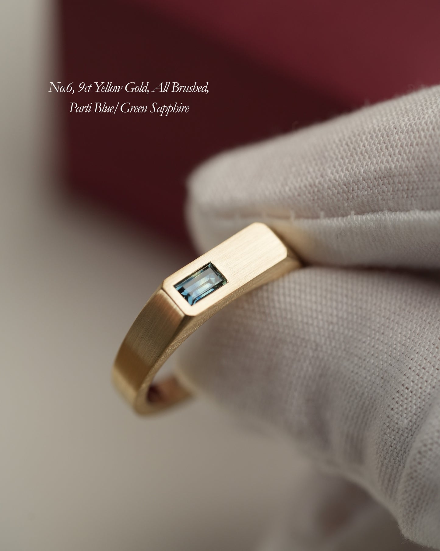 'No. 6' Solid Gold Ring (Sapphire)