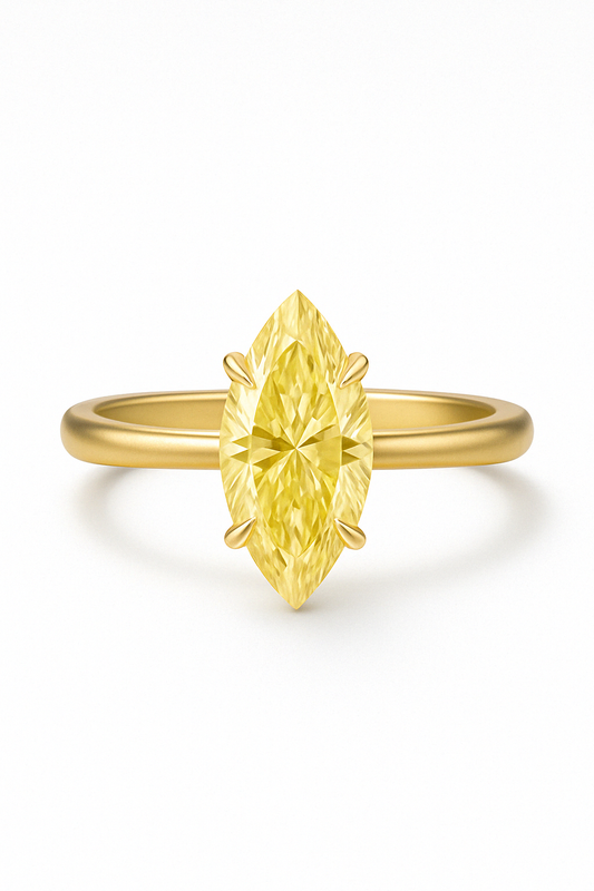 Yellow Marquise Diamond Engagement Ring