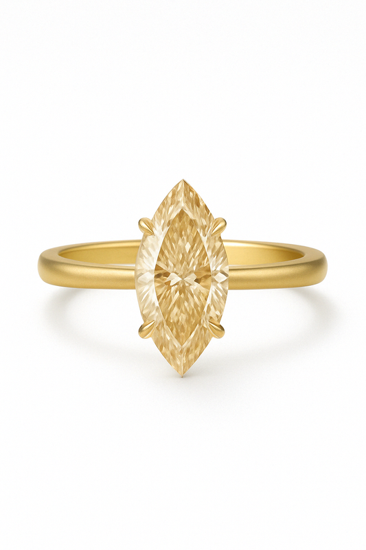 Champagne Marquise Diamond Engagement Ring