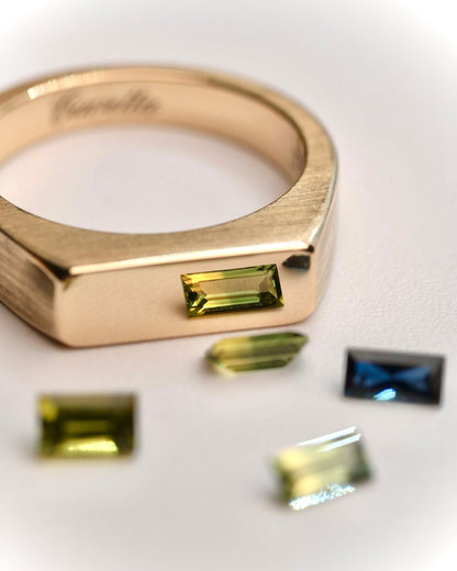 'No. 6' Solid Gold Ring (Sapphire)