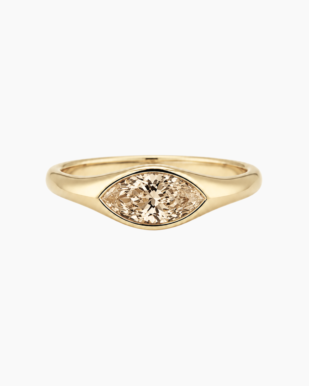 Champagne Marquise Diamond Engagement Ring
