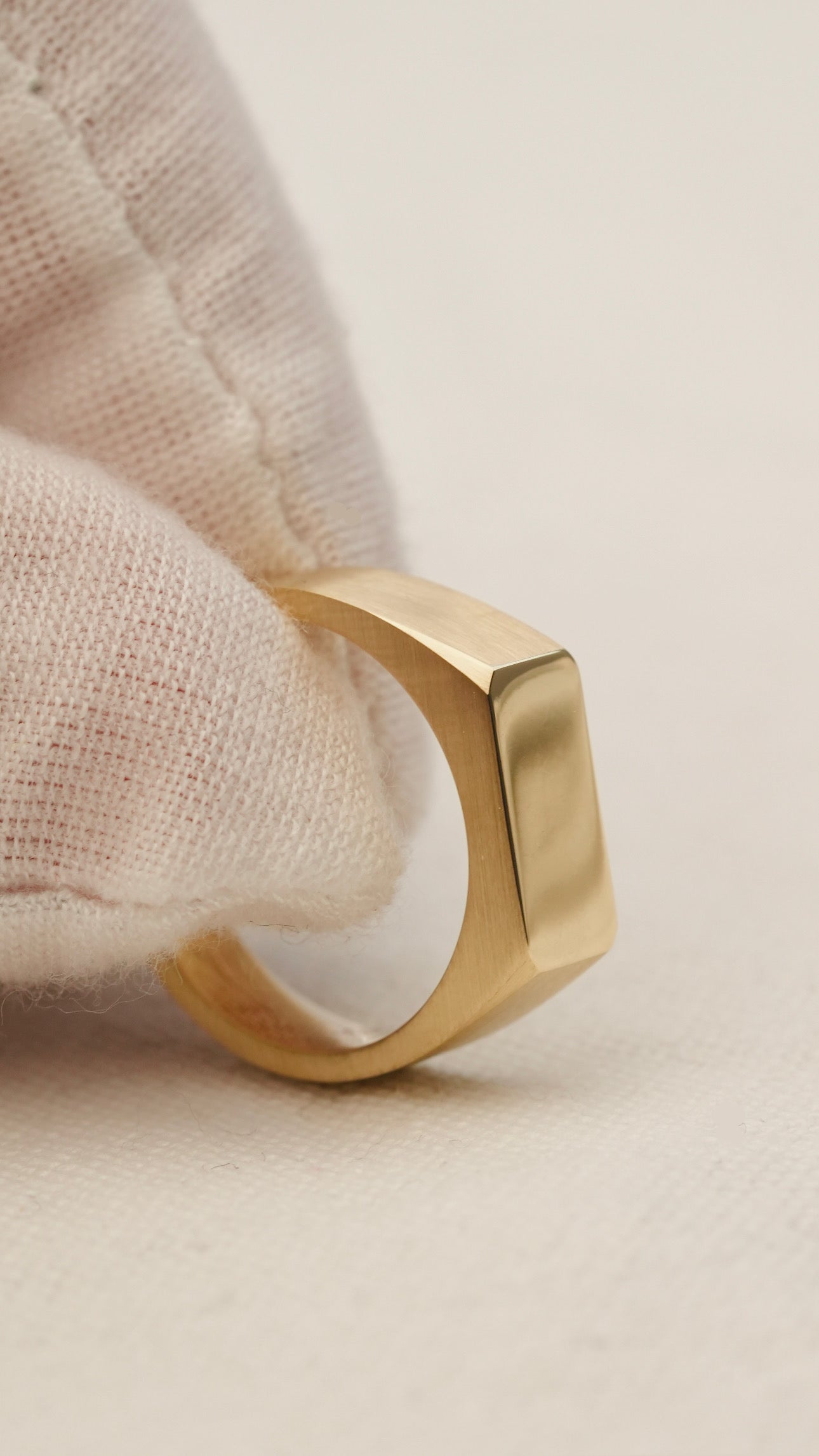 No. 6 (c) Chunky Solid Gold Signet Ring