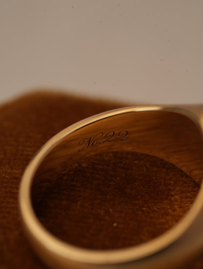 'No. 22' Solid Gold Signet Ring