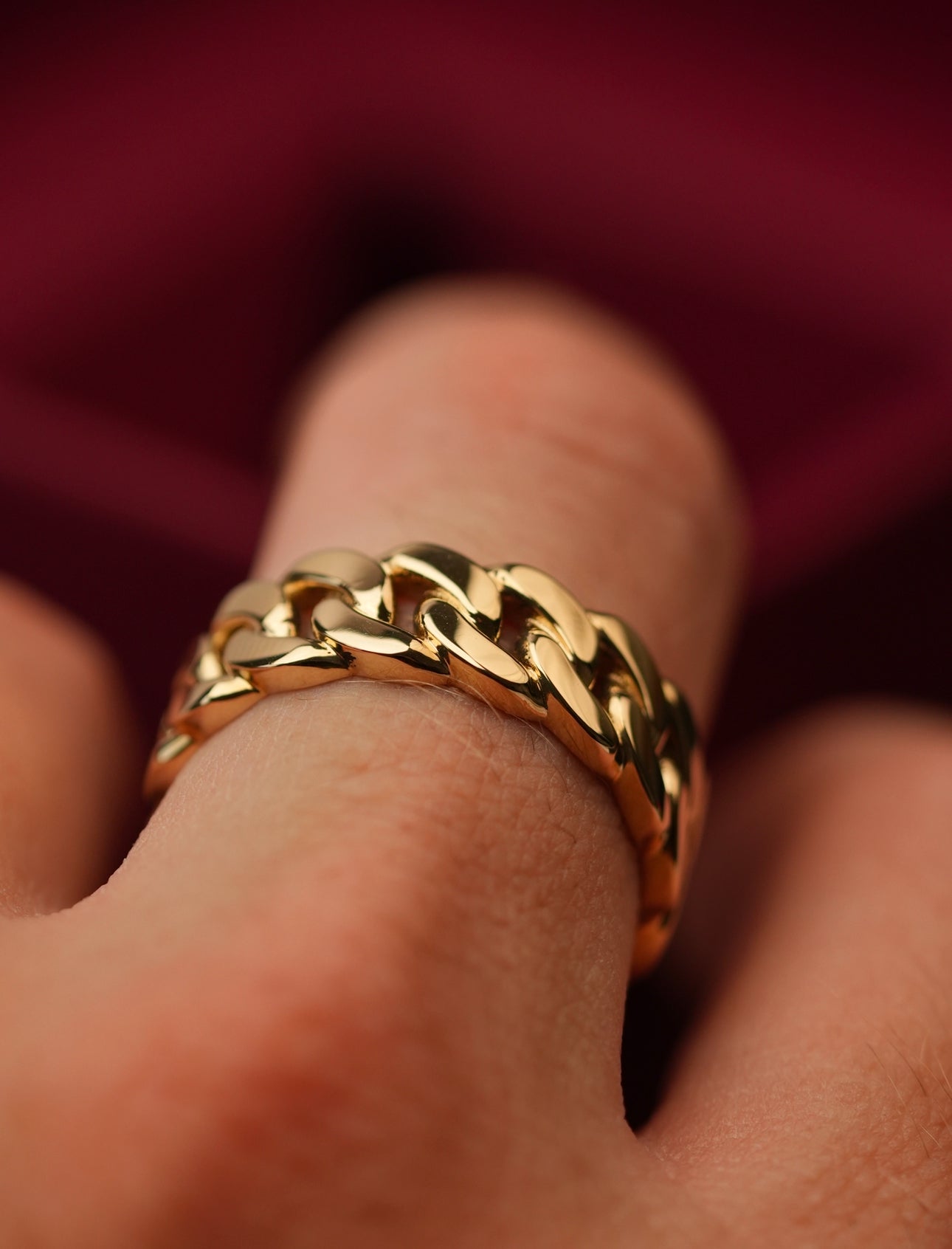 'No. 28' Solid Gold Chain Ring