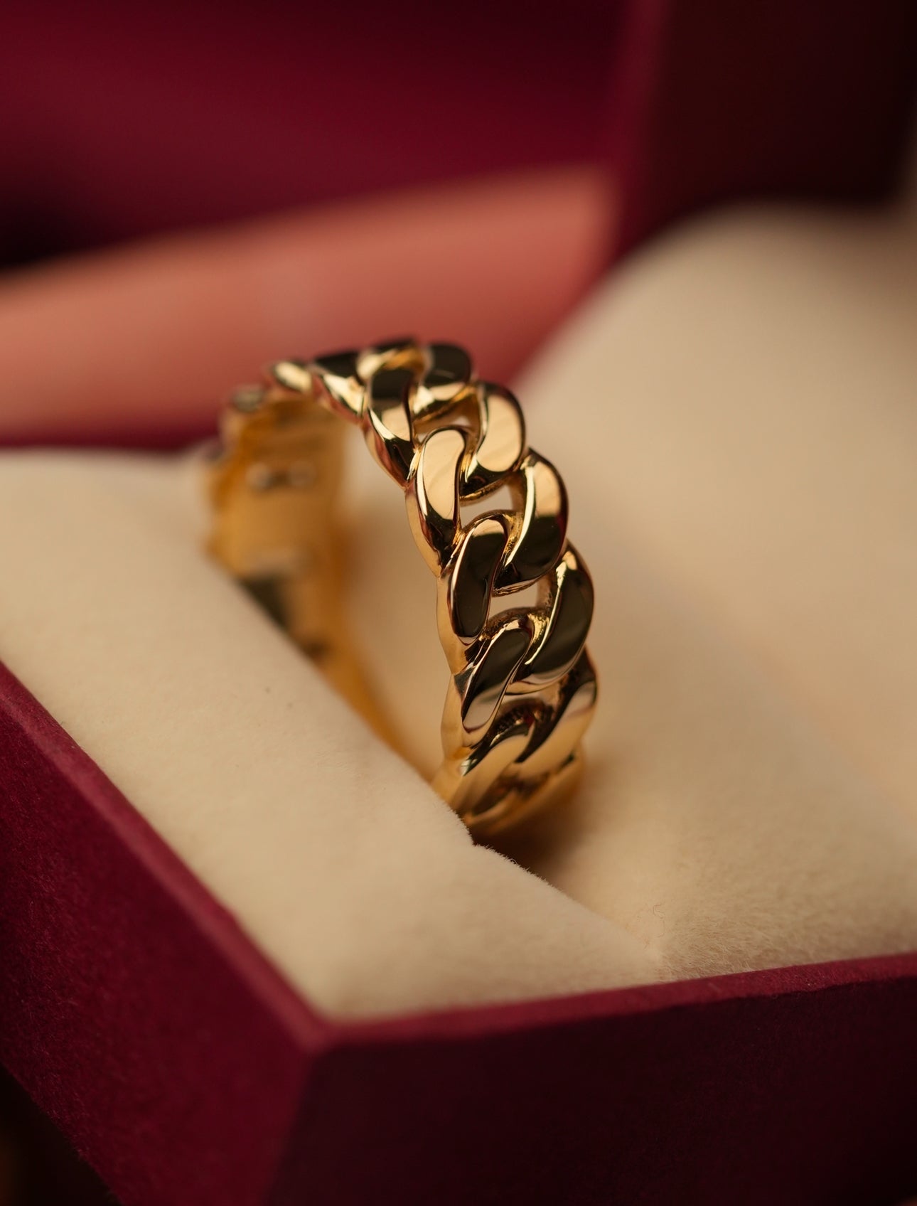 'No. 28' Solid Gold Chain Ring