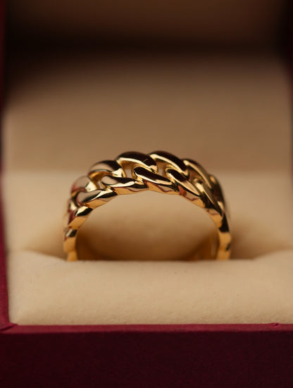 'No. 28' Solid Gold Chain Ring