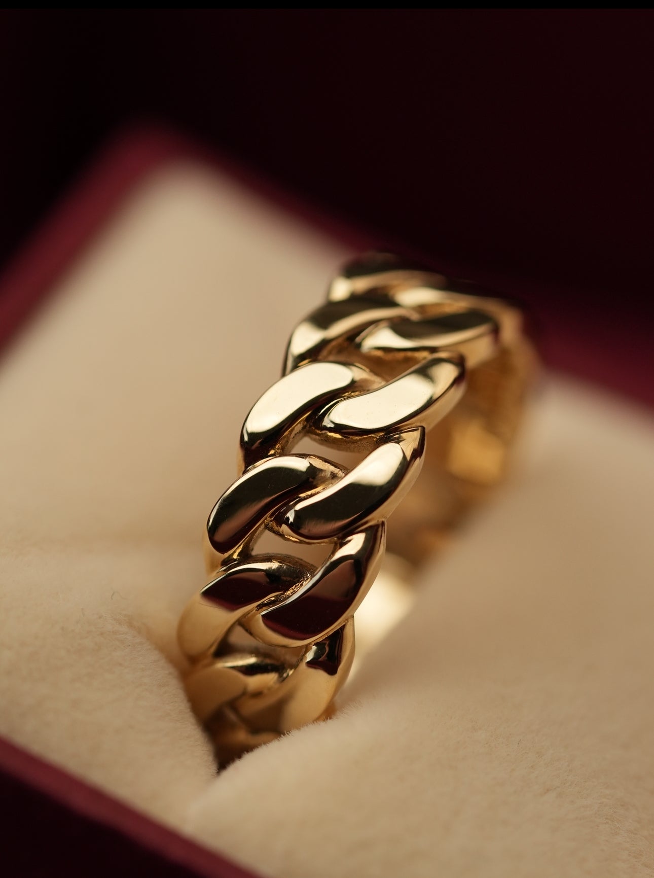 'No. 28' Solid Gold Chain Ring