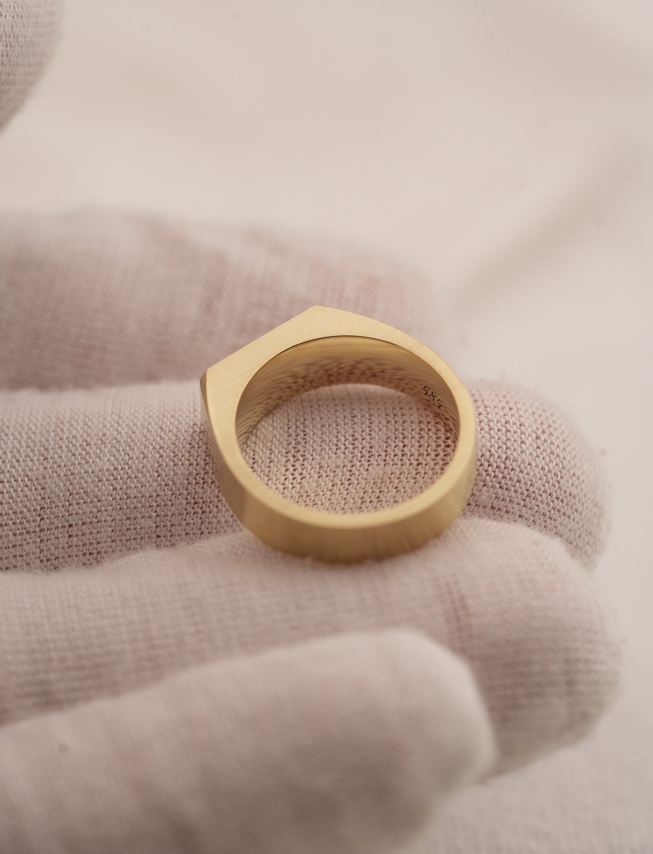 No. 6 (c) Chunky Solid Gold Signet Ring