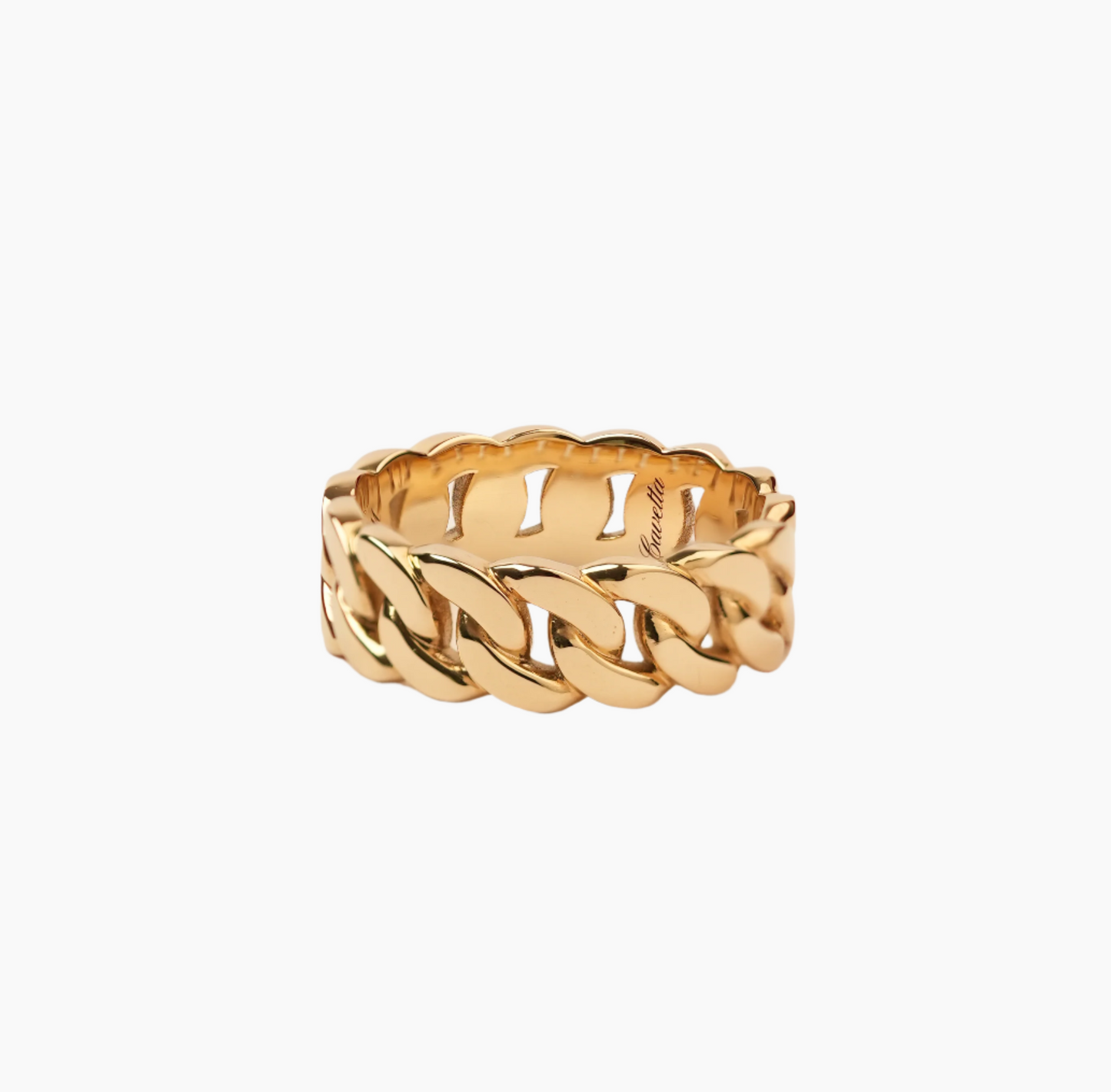 'No. 28' Solid Gold Chain Ring