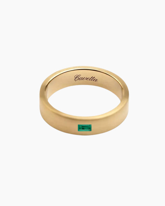 'No. 11' Solid Gold Ring (Emerald)