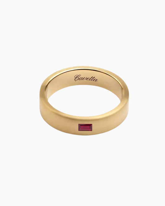 'No. 11' Solid Gold Ring (Ruby)
