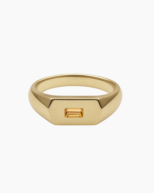 No. 16 Chunky Solid Gold Ring (Citrine)