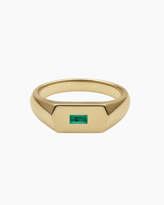 No. 16 Chunky Solid Gold Ring (Emerald)