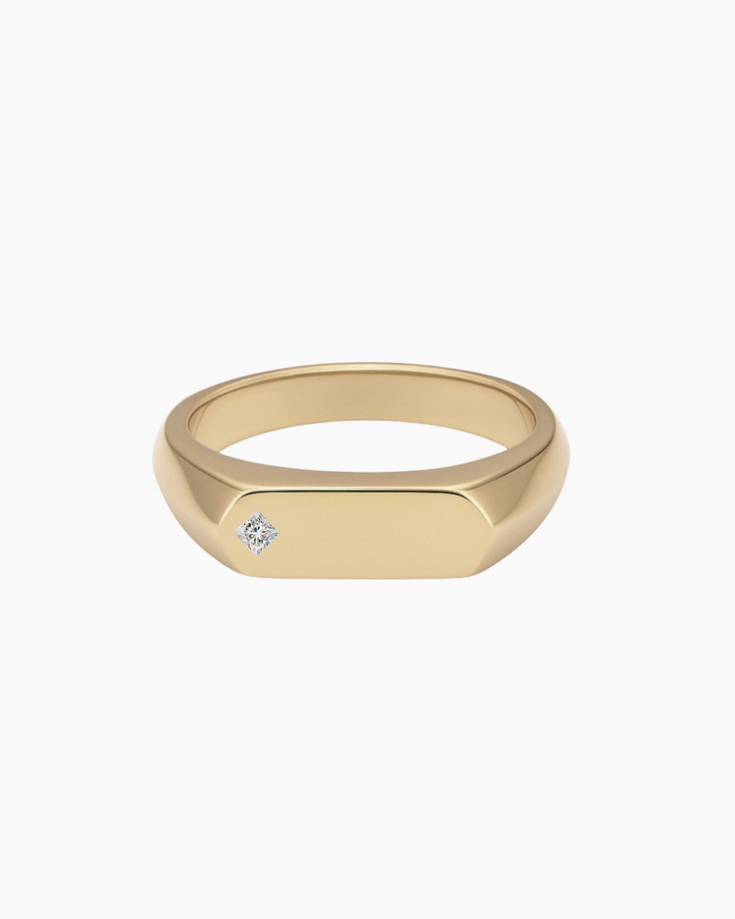 'No. 16' Solid Gold Ring (Square Diamond)