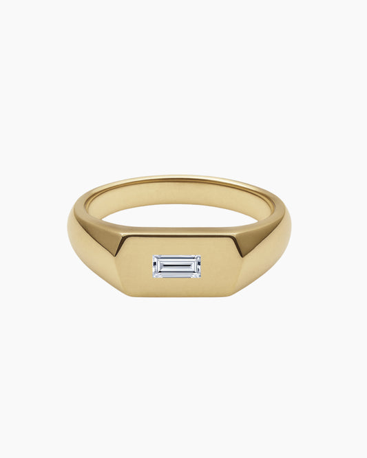 No. 16 Chunky Solid Gold Ring (Diamond)
