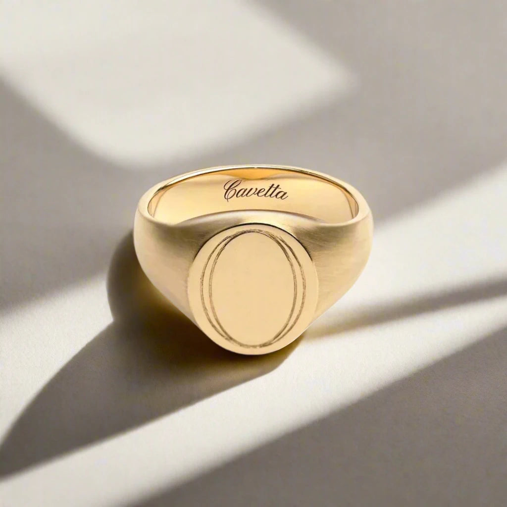 'No. 22' Solid Gold Signet Ring