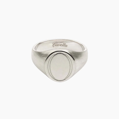 No. 22 Solid Silver Signet Ring Handmade in Gold Coast, Australia. Front view.