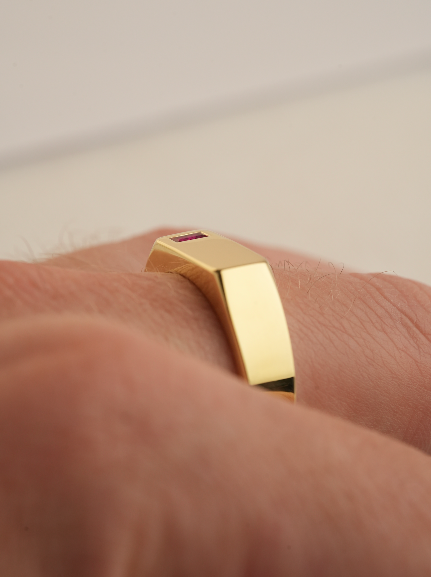 No. 6 (c) Chunky Solid Gold Ring (Ruby)