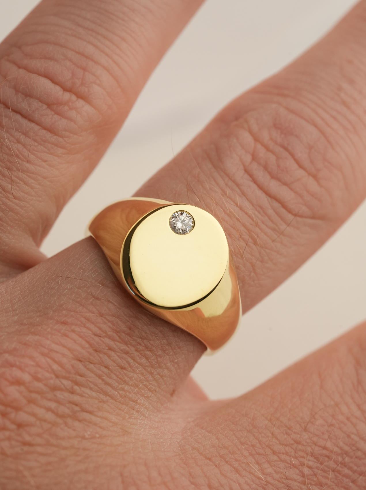 'No. 22' Solid Gold Signet Ring
