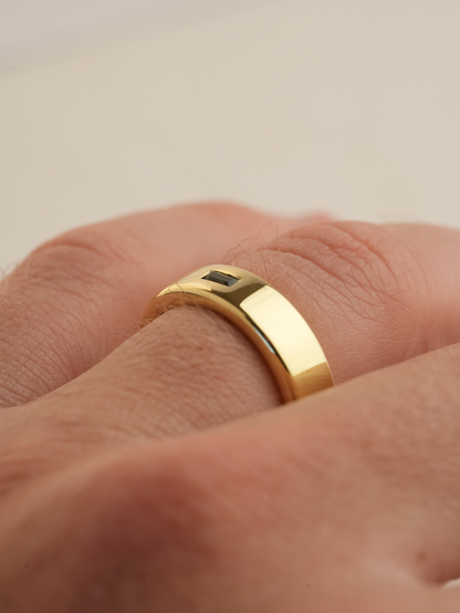 'No. 11' Solid Gold Ring (Sapphire)