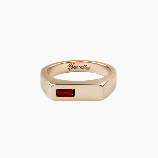 'No. 6' Solid Gold Ring (Ruby)